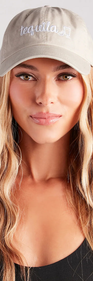 Tequila Shot Time Embroidered Baseball Cap