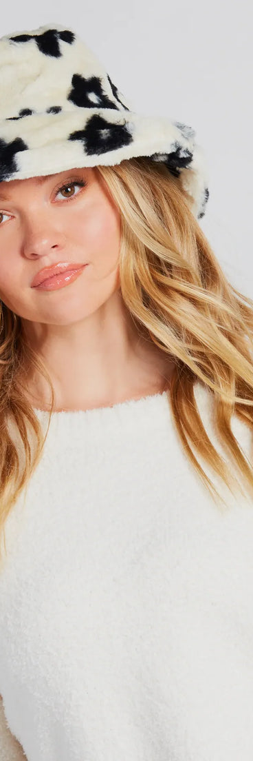 Trendy Find Floral Faux Fur Bucket Hat