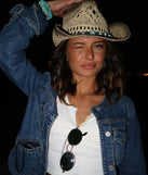 The Everyday Cowgirl Colored Stone Straw Western Hat in brown brings edge and energy to your vibe, ready to elevate any festival look or concert outfit.