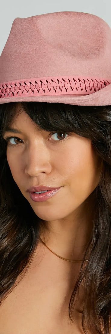 My Kind Of Rodeo Braided Faux Suede Cowboy Hat