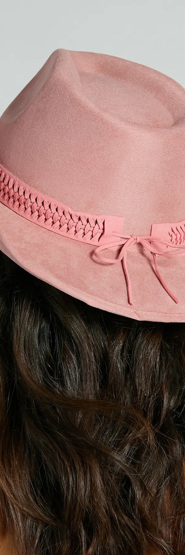 My Kind Of Rodeo Braided Faux Suede Cowboy Hat
