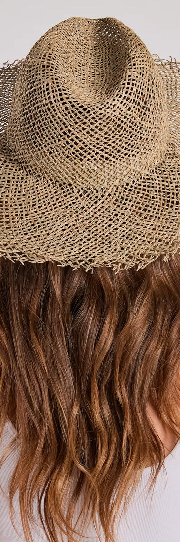 Texas Sun Frayed Straw Panama Hat