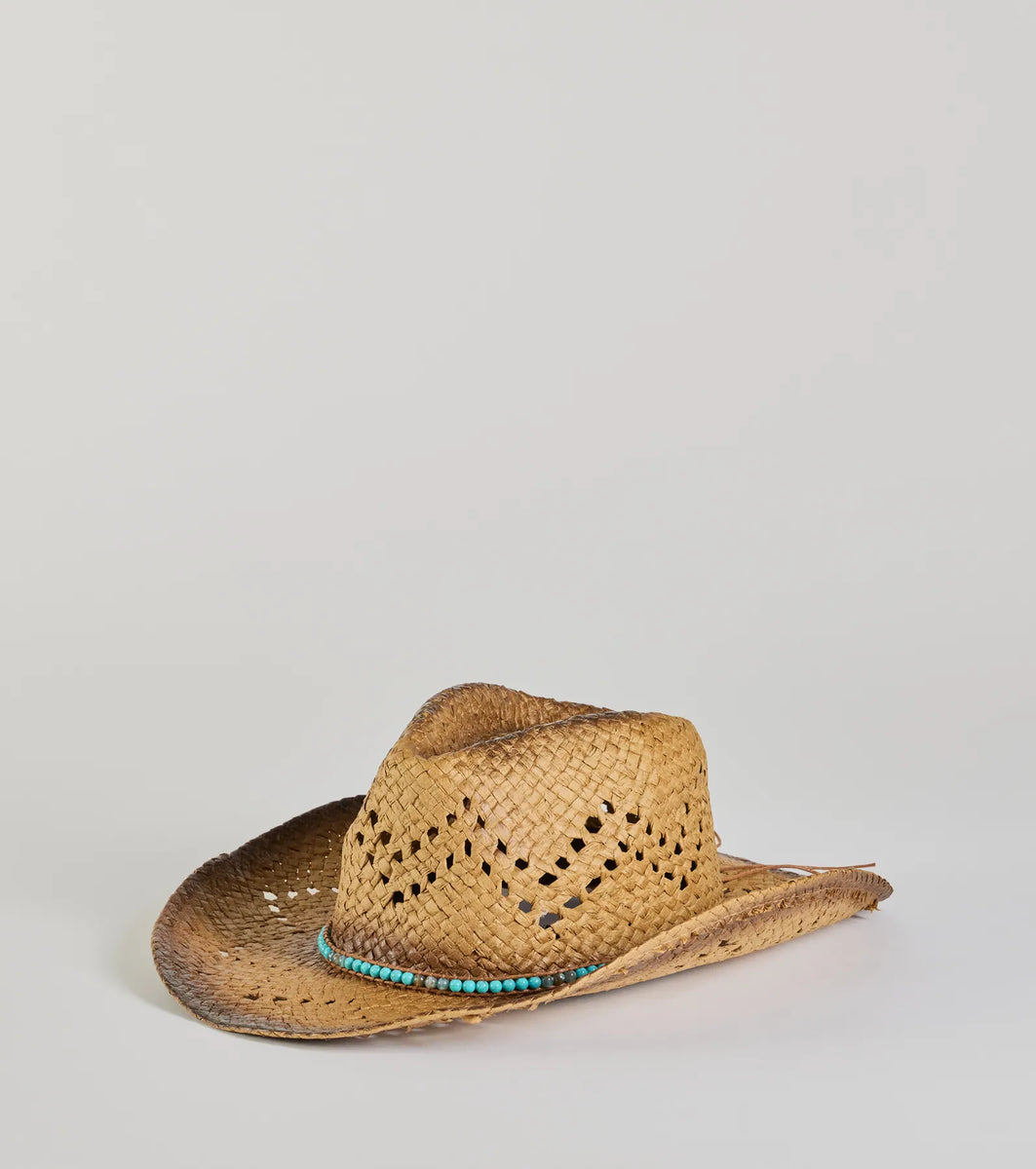 Windsor Country Babe Colored Stone Straw Cowboy Hat Liberty Center