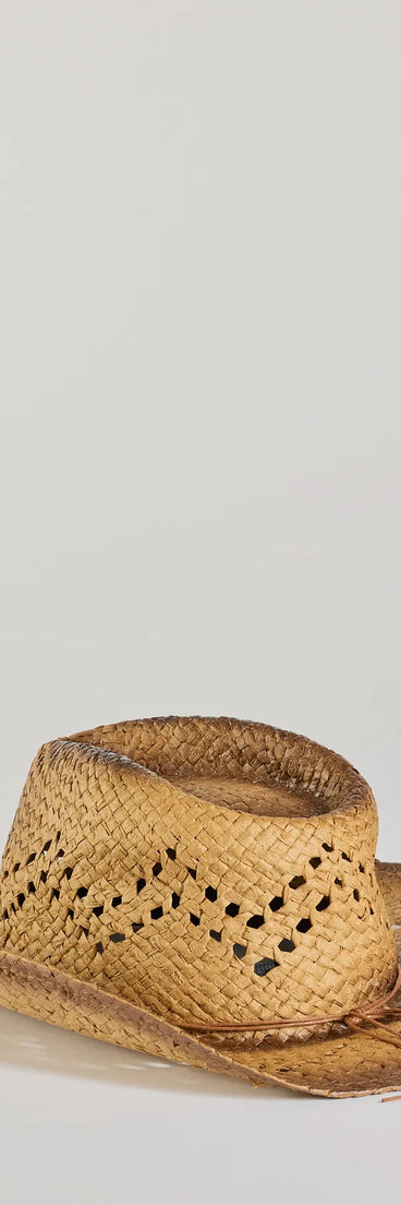 Country Babe Colored Stone Straw Cowboy Hat