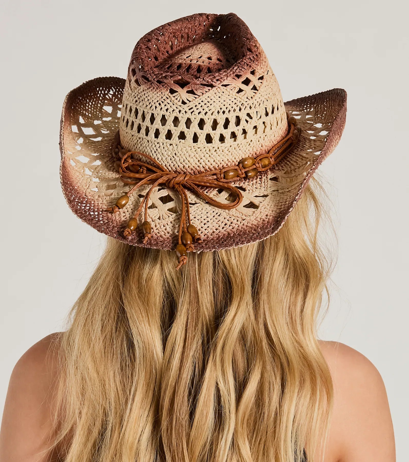 IULAVP Womens Straw Cowboy Hat,Straw Cowboy Hats For Men,Western Cowboy Hat For Beach Or Everyday Wear,Cowboy Hats For Women Brown, Brown, 7 1/8