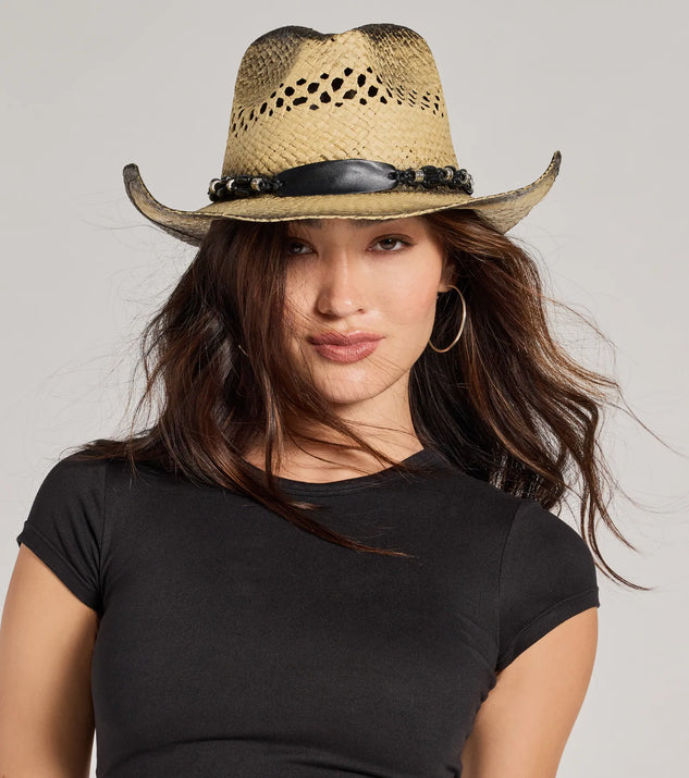 Simple Life Beaded Straw Cowboy Hat & Windsor