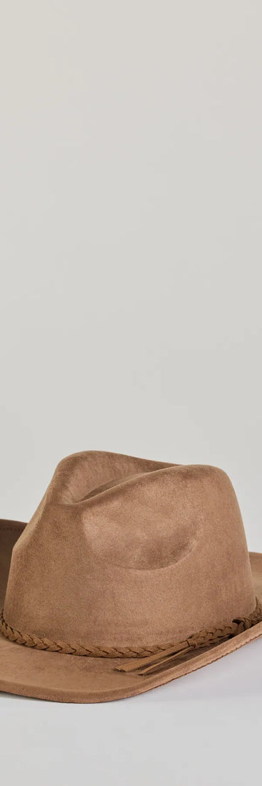 Wild West Braid Faux Suede Cowboy Hat