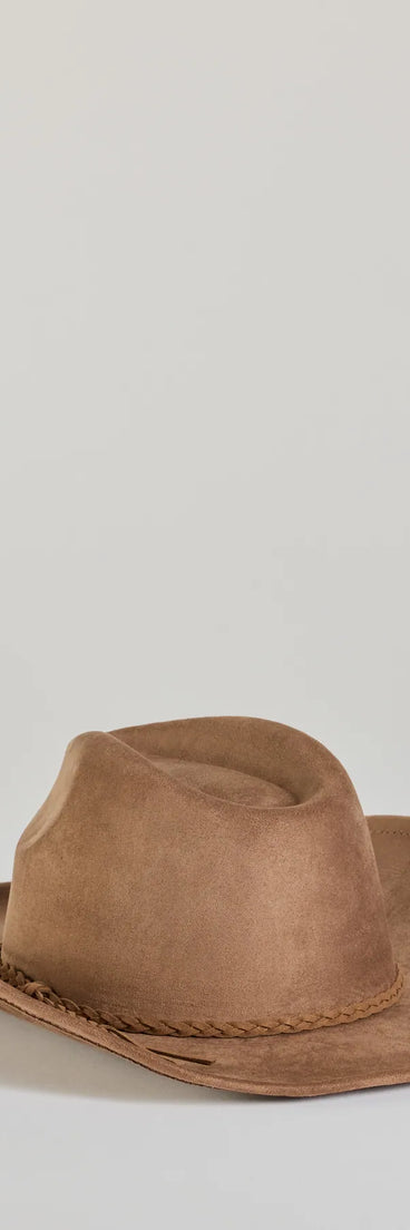Wild West Braid Faux Suede Cowboy Hat
