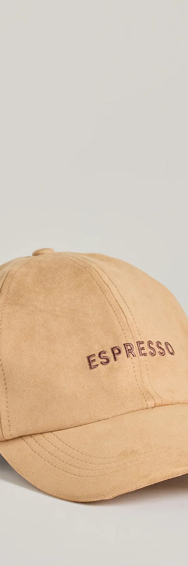 
Upgrade your style game for 2025 with the Faux Suede Espresso Script Cap in beige, perfect for any fashion-forward wardrobe.