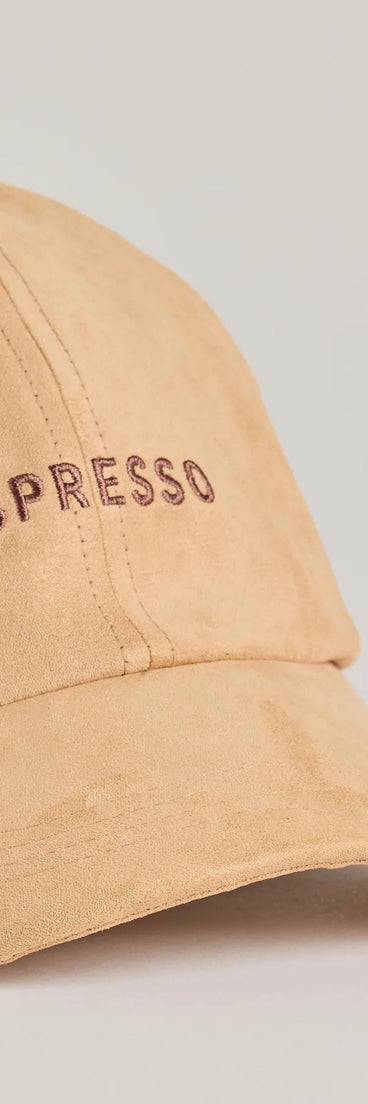 
Upgrade your style game for 2025 with the Faux Suede Espresso Script Cap in beige, perfect for any fashion-forward wardrobe.