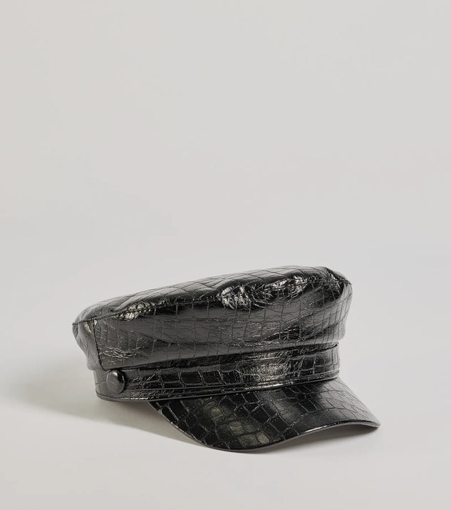 
Upgrade your style game for 2025 with the Edgy Sleek Croc-Embossed Cabbie Hat in black, perfect for any fashion-forward wardrobe.