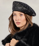 Oh-So-Glam Rhinestone Satin Beret