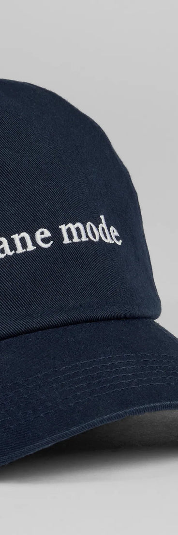 
Upgrade your style game for 2025 with the Airplane Mode Script Baseball Cap in navy, perfect for any fashion-forward wardrobe.