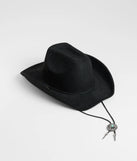 The On The Prairie Bolo Cowboy Hat in black brings edge and energy to your vibe, ready to elevate any festival look or concert outfit.