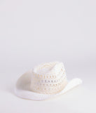 The Beachy Chic Beaded Straw Cowboy Hat in white brings edge and energy to your vibe, ready to elevate any festival look or concert outfit.