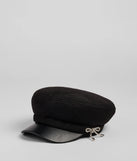 Glam In The City Rhinestone Bow Cabbie Hat