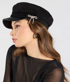 Glam In The City Rhinestone Bow Cabbie Hat