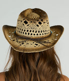 The Everyday Cowgirl Colored Stone Straw Western Hat in brown brings edge and energy to your vibe, ready to elevate any festival look or concert outfit.