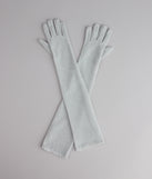 Shine On Glitter Mesh Long Gloves