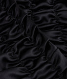 Midnight Glam Long Ruffled Satin Gloves