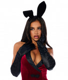 Midnight Glam Long Ruffled Satin Gloves
