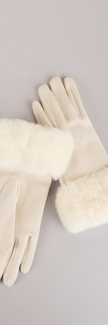 Cold Weather Luxe Faux Fur Trim Gloves