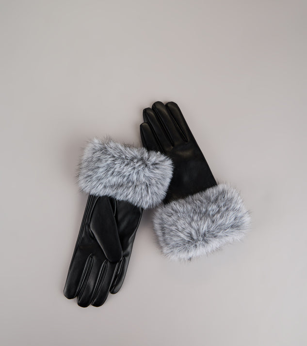windsor handschuhe Stay Chic Faux Fur Trim Faux Leather Gloves