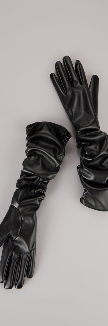 All Drama Faux Leather Opera Gloves