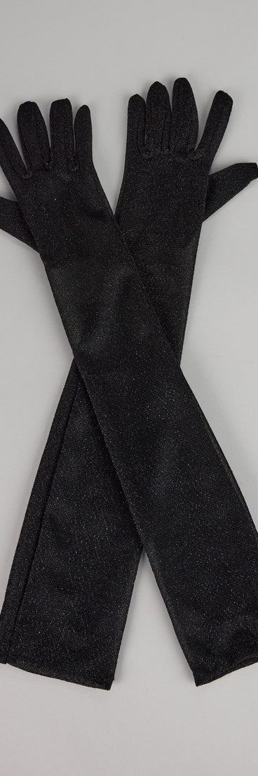 Center Stage Glitter Mesh Gloves