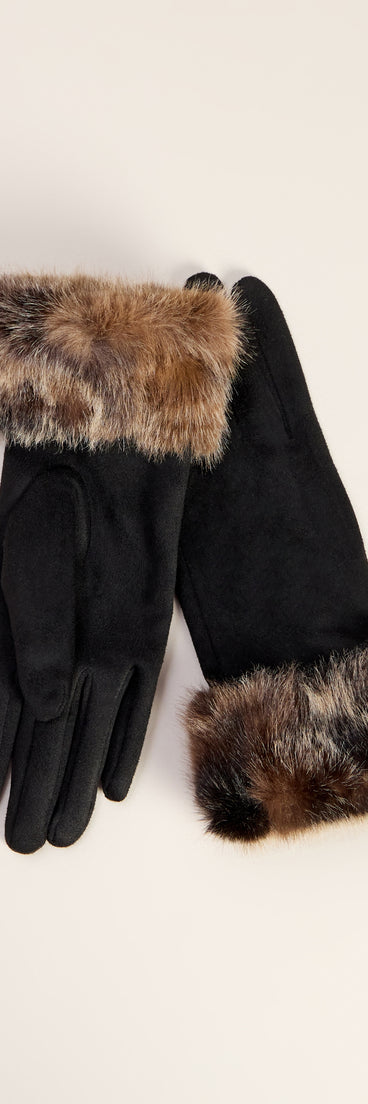 Fur The Glam Faux Fur Trim Gloves