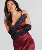 Glamorous Affair Satin Rhinestone Gloves