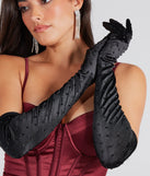 Glamorous Affair Satin Rhinestone Gloves