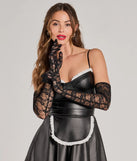 Maid To Flirt Long Sheer Lace Gloves