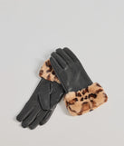 Add a touch of seasonal charm to your winter wardrobe with the Chic Embrace Faux Leather Leopard Print Gloves, a black cold-weather accessory that effortlessly completes your seasonal looks!