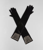 Luxe Shine Rhinestone Velvet Gloves