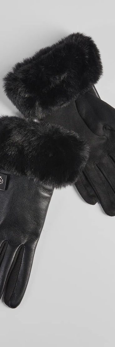 Elevated Glam Faux Fur Gloves