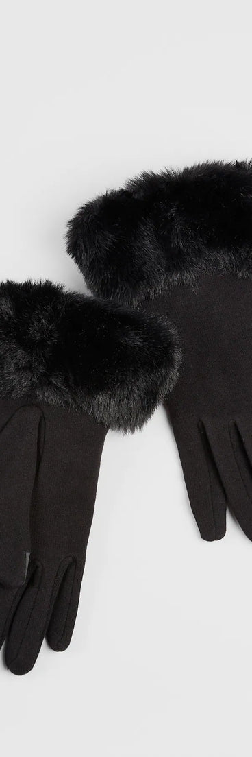 Elevated Glam Faux Fur Cuff Gloves