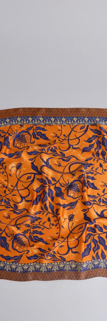 Boho Chic Floral Satin Scarf