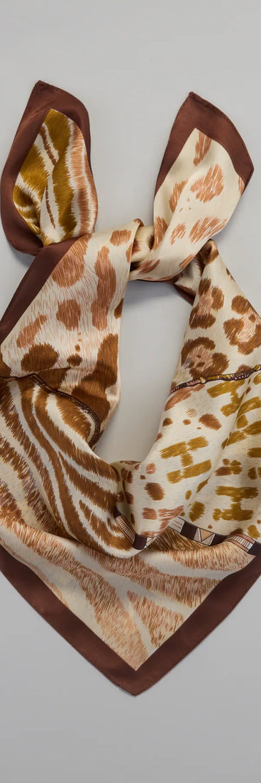 Vacay Bound Animal Print Satin Scarf