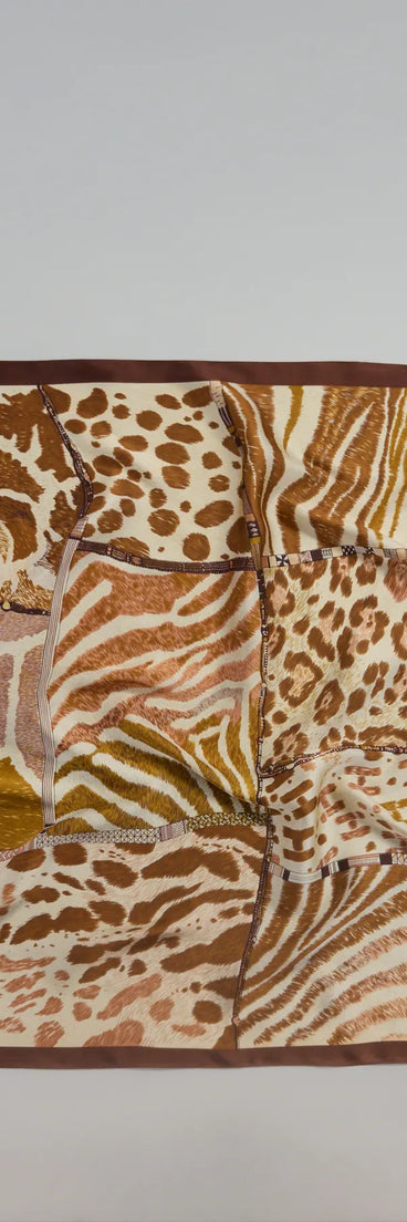 Vacay Bound Animal Print Satin Scarf