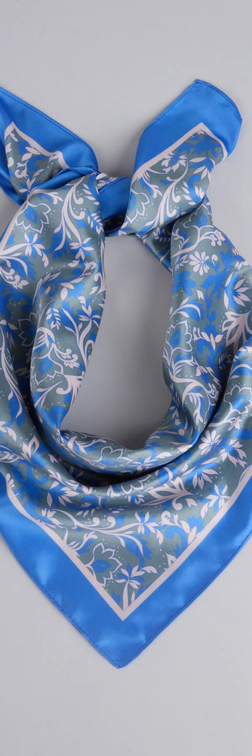 Cause A Stir Floral Satin Scarf