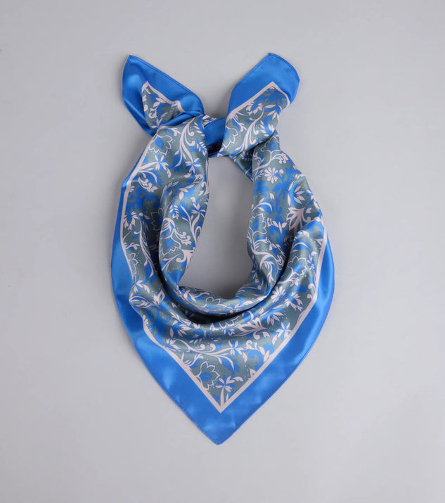 Cause A Stir Floral Satin Scarf