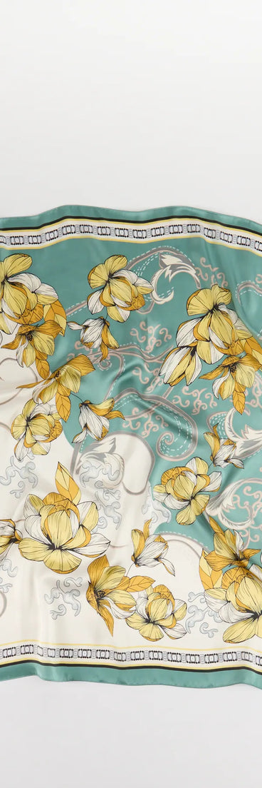 Charming Serenity Floral Satin Scarf