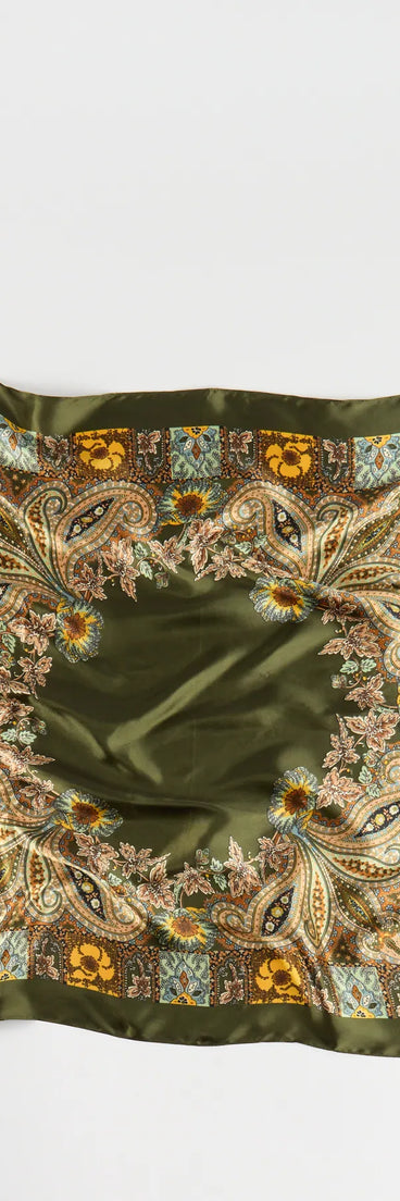 Get inspired with the Pretty In Paisley Satin Scarf, a feed-worthy olive green piece that’s part of Windsor's updated and curated women’s clothing edit packed with must-have fall outfit ideas.