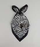 Call Me Extra Zebra Print Satin Scarf
