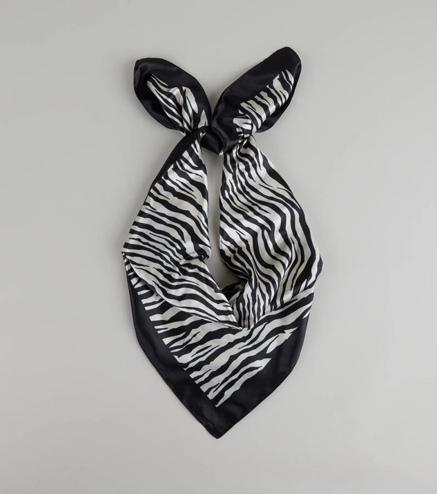 Call Me Extra Zebra Print Satin Scarf