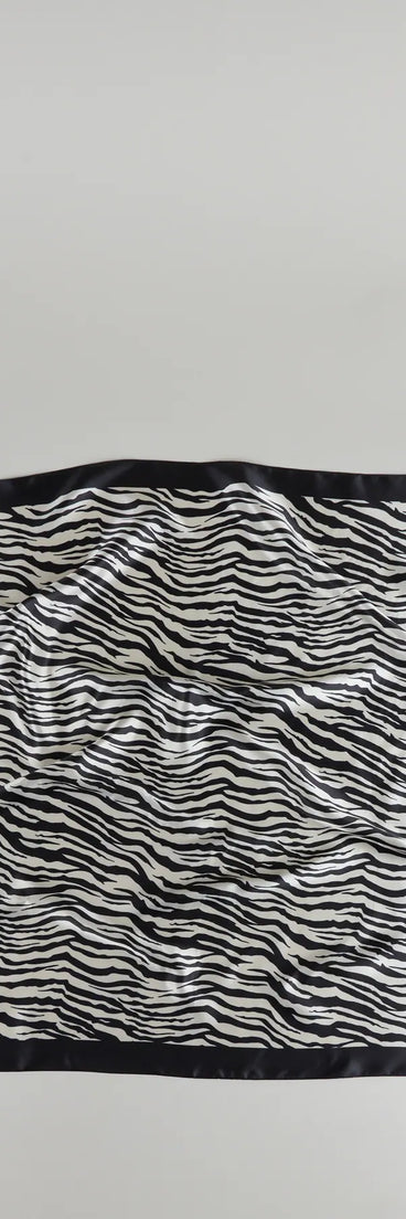 Call Me Extra Zebra Print Satin Scarf