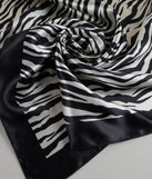 Call Me Extra Zebra Print Satin Scarf