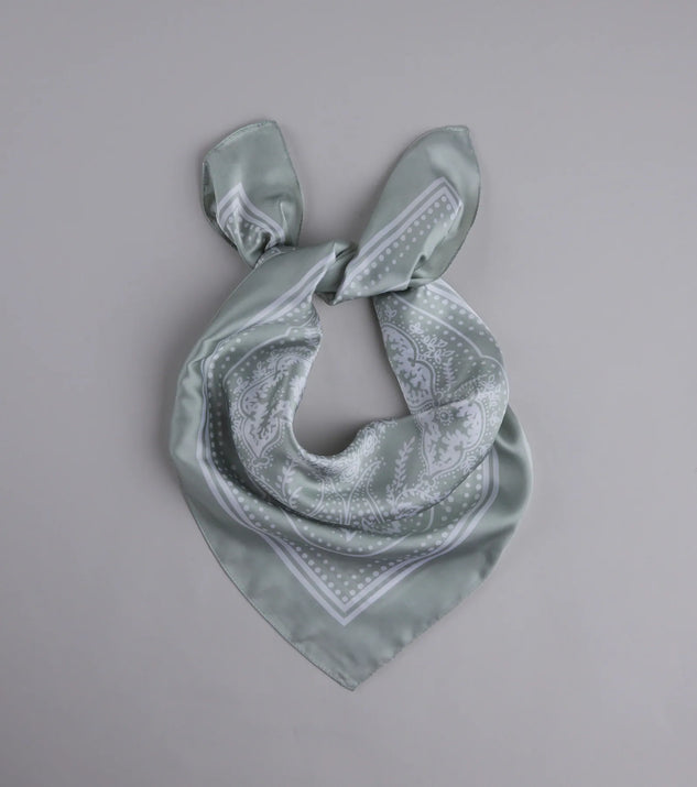 Country Chic Bandana Print Satin Scarf