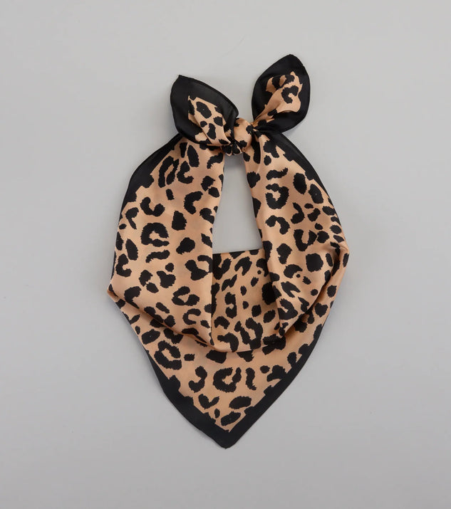 Sleek Purrfection Leopard Print Satin Scarf